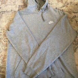 Nike Light Gray Pullover Hoodie with White Swoosh